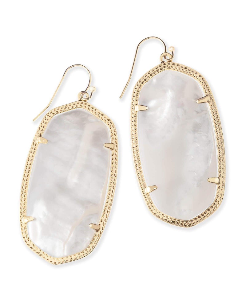 Kendra Scott Danielle Statement Earrings for Women, Fashion Jewelry, 14k Gold-Plated, Ivory Mother of Pearl - Image 1